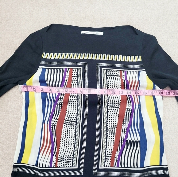 Diane von Furstenberg Silk Blend Shift Dress Women’s Size 6 Geometric Print - Picture 9 of 14